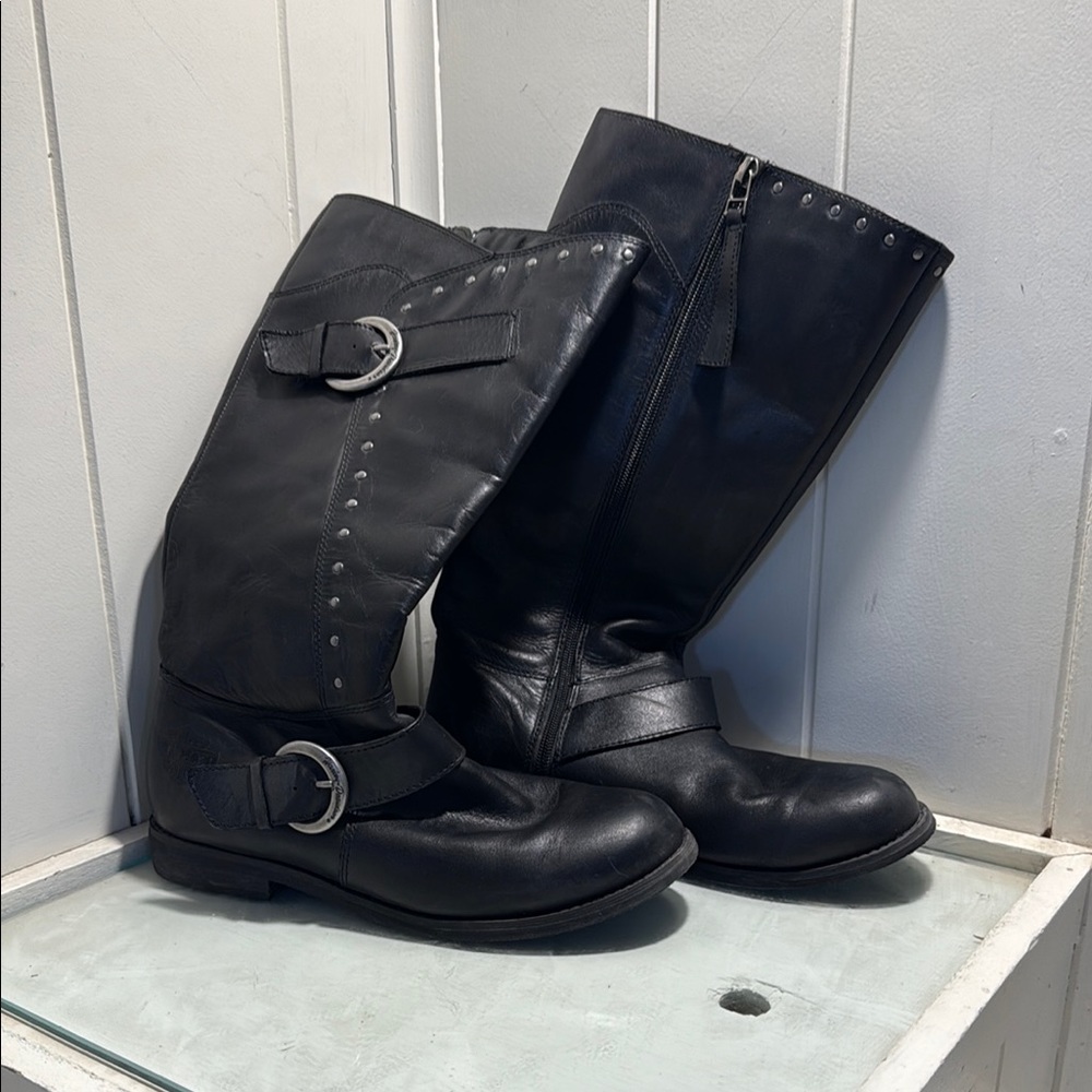 Harley Davidson Boots with Studs and Buckles